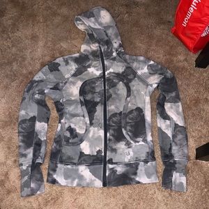 Lululemon black and white tie die zip up